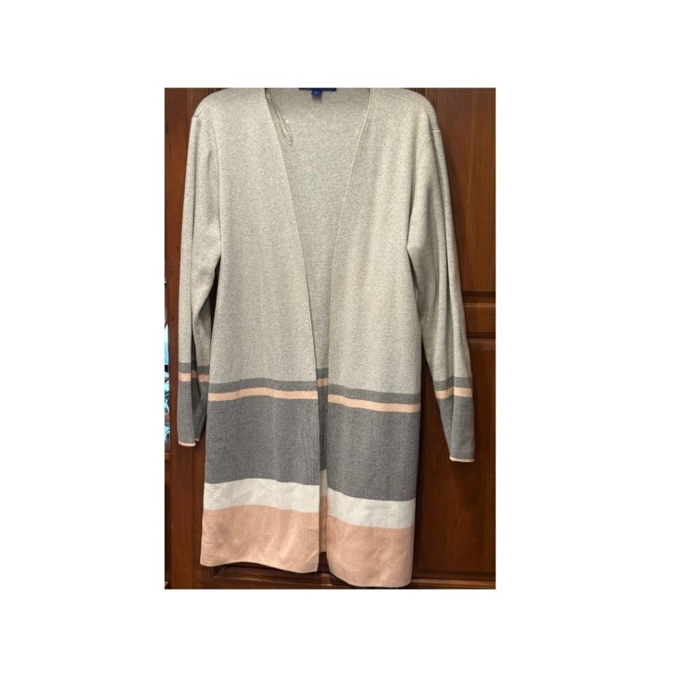 Apt. 9 Colorblock Longline Open Cardigan – Size L